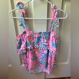 Lilly Pulitzer Pink and Blue Floral Top